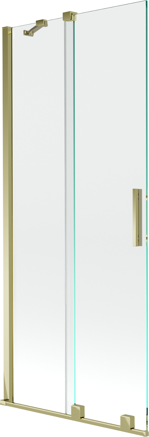 Mexen Velar parawan nawannowy 2-skrzydłowy przesuwny 85 x 150 cm, transparent, złoty szczotkowany - 896-085-000-01-55