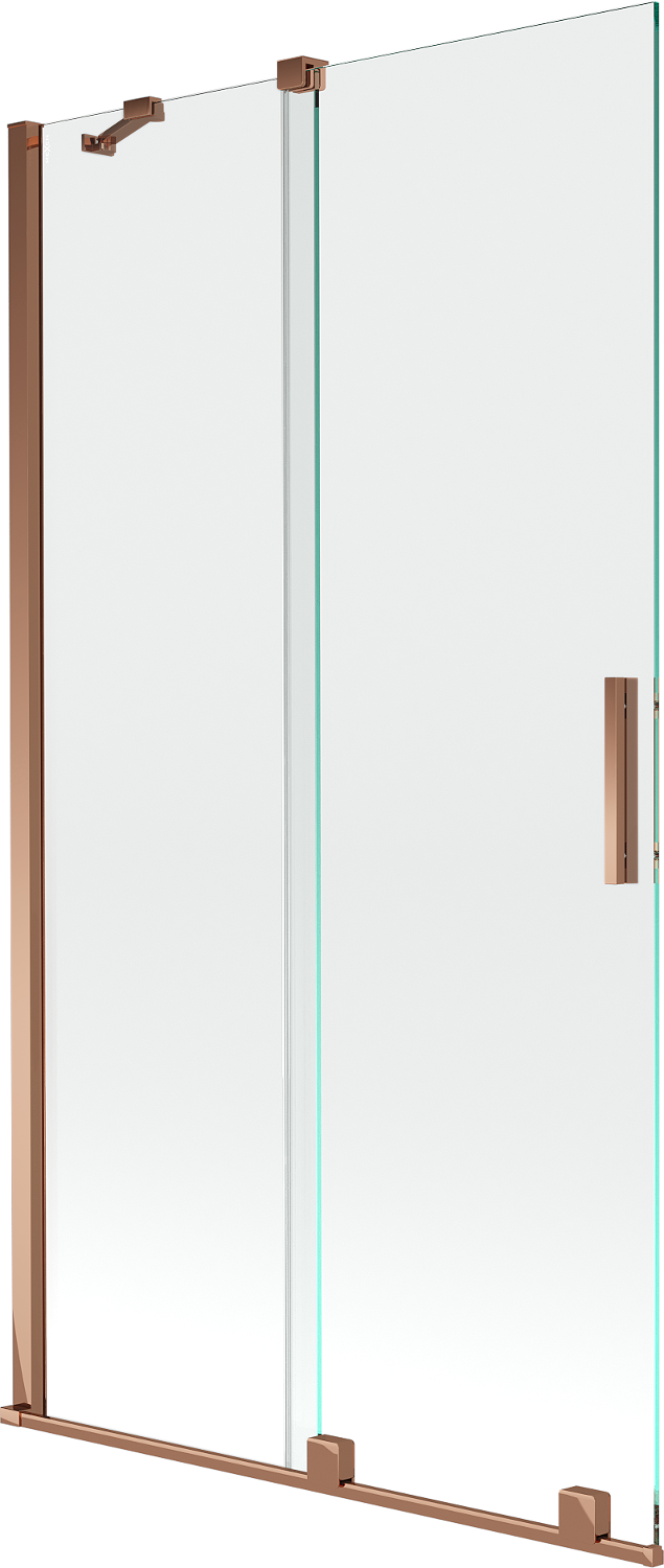 Mexen Velar parawan nawannowy 2-skrzydłowy przesuwny 100 x 150 cm, transparent, różowe złoto - 896-100-000-01-60