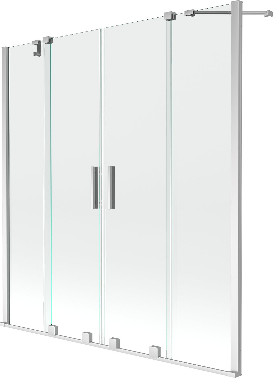 Mexen Velar Duo parawan nawannowy 2-skrzydłowy przesuwny 140 x 150 cm, transparent, chrom - 896-140-000-02-01