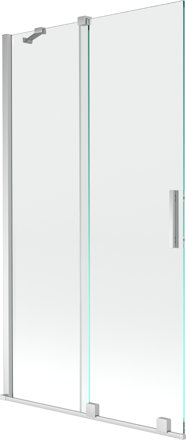 Mexen Velar parawan nawannowy 2-skrzydłowy przesuwny 100 x 150 cm, transparent, chrom - 896-100-000-01-01