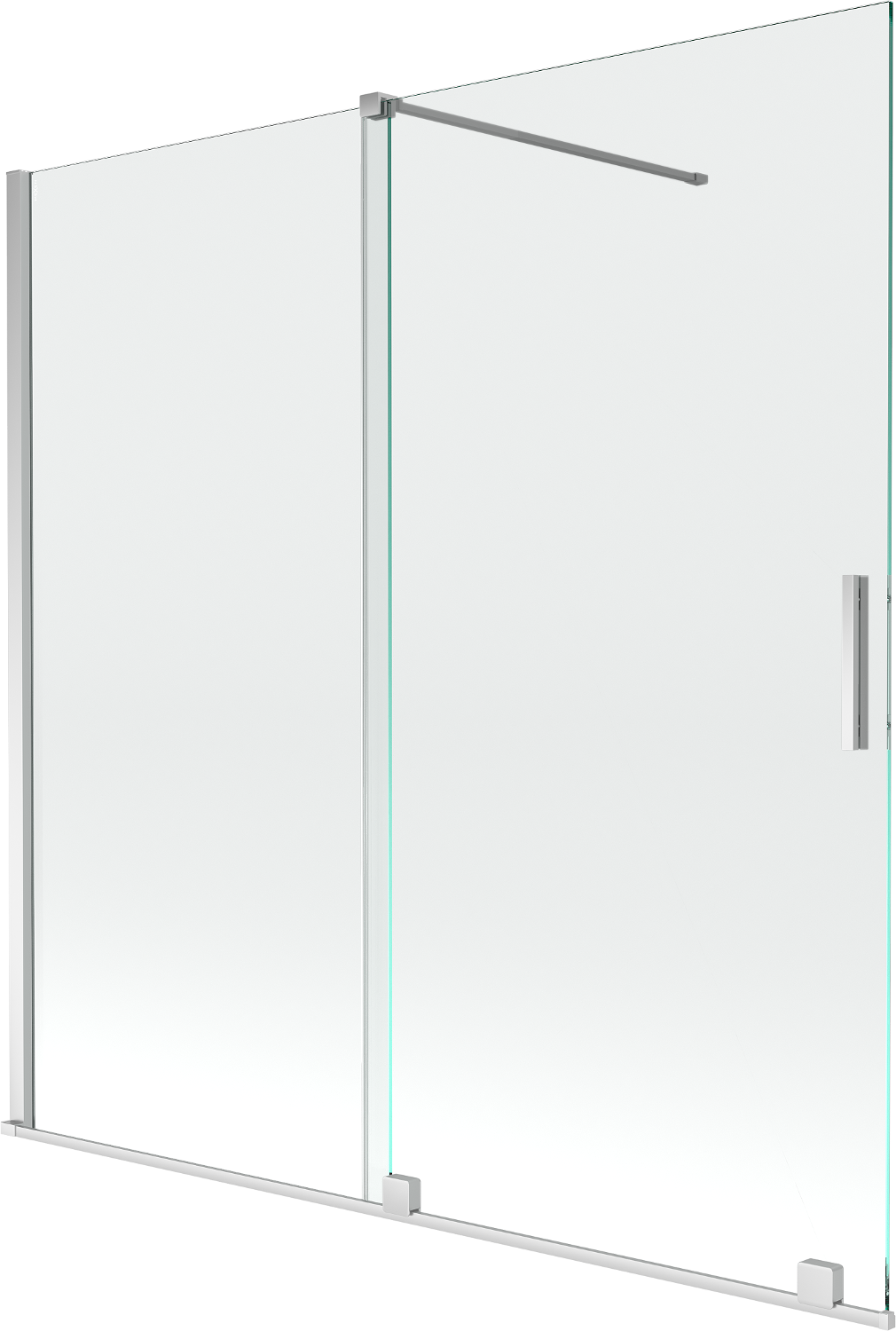 Mexen Velar parawan nawannowy 2-skrzydłowy przesuwny 160 x 150 cm, transparent, chrom - 896-160-000-01-01