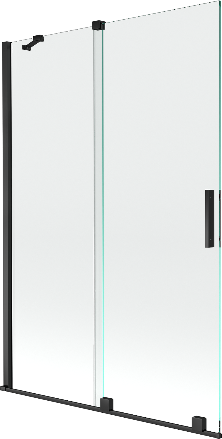 Mexen Velar parawan nawannowy 2-skrzydłowy przesuwny 120 x 150 cm, transparent, czarny - 896-120-000-01-70