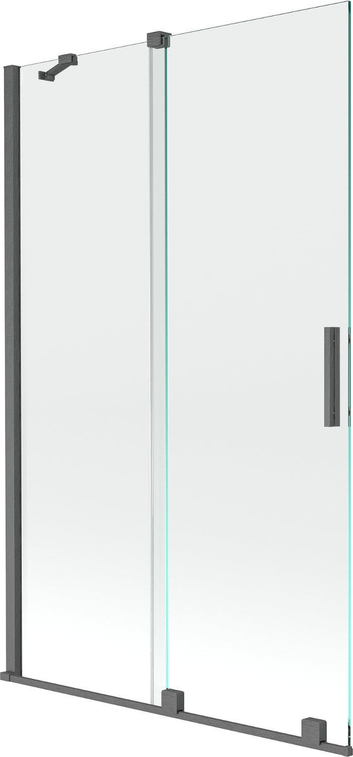 Mexen Velar parawan nawannowy 2-skrzydłowy przesuwny 110 x 150 cm, transparent, gun gray szczotkowany - 896-110-000-01-66