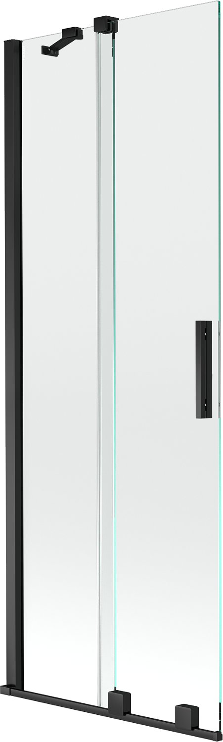 Mexen Velar parawan nawannowy 2-skrzydłowy przesuwny 75 x 150 cm, transparent, czarny - 896-075-000-01-70