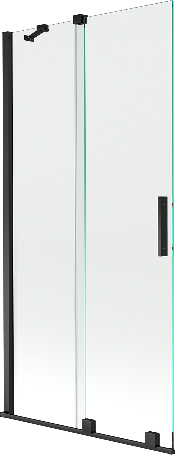 Mexen Velar parawan nawannowy 2-skrzydłowy przesuwny 90 x 150 cm, transparent, czarny - 896-090-000-01-70