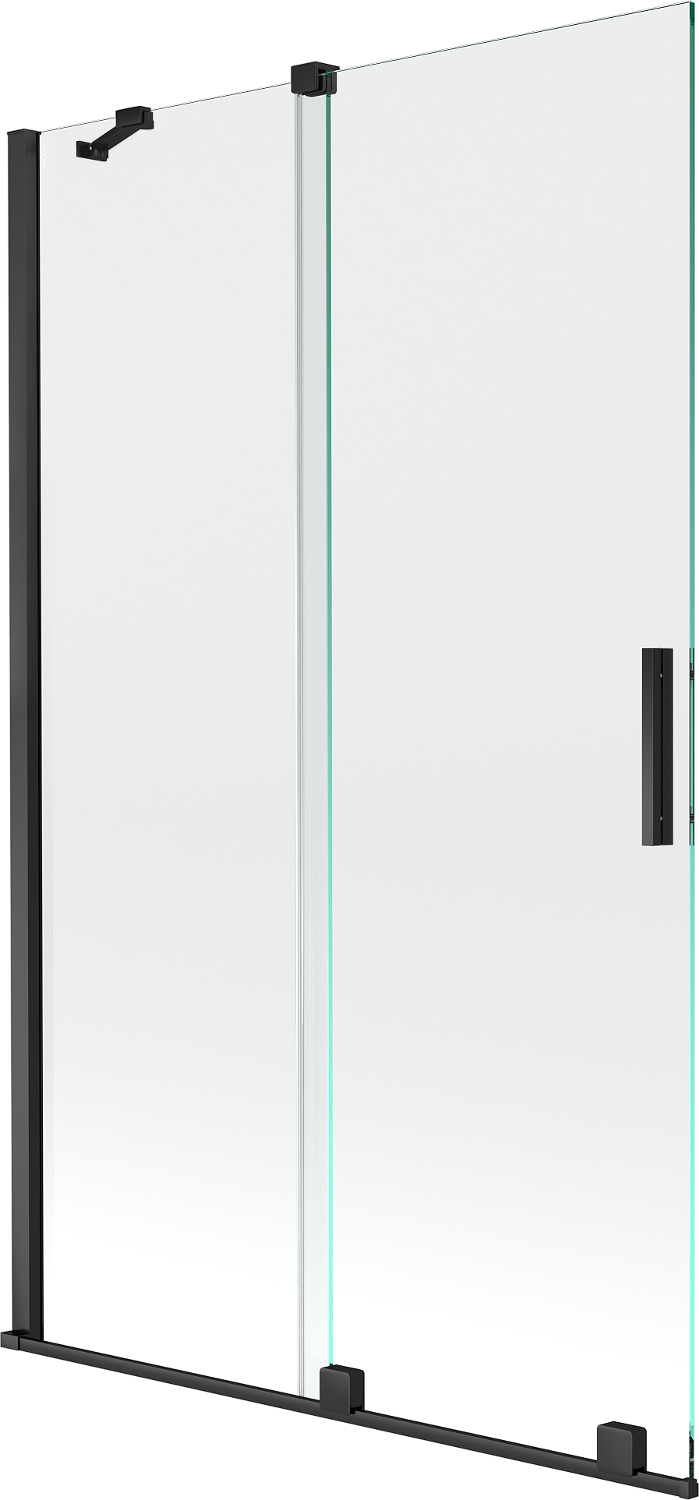 Mexen Velar parawan nawannowy 2-skrzydłowy przesuwny 110 x 150 cm, transparent, czarny - 896-110-000-01-70