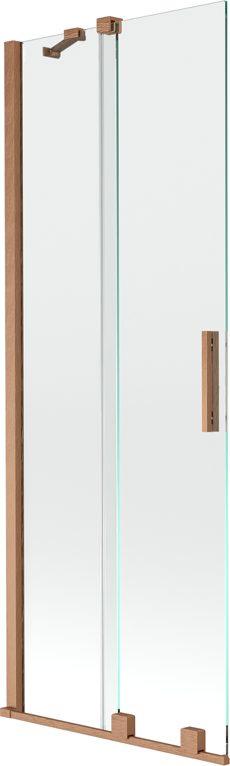 Mexen Velar parawan nawannowy 2-skrzydłowy przesuwny 70 x 150 cm, transparent, miedź szczotkowana - 896-070-000-01-65