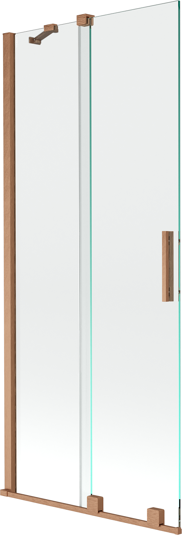 Mexen Velar parawan nawannowy 2-skrzydłowy przesuwny 85 x 150 cm, transparent, miedź szczotkowana - 896-085-000-01-65
