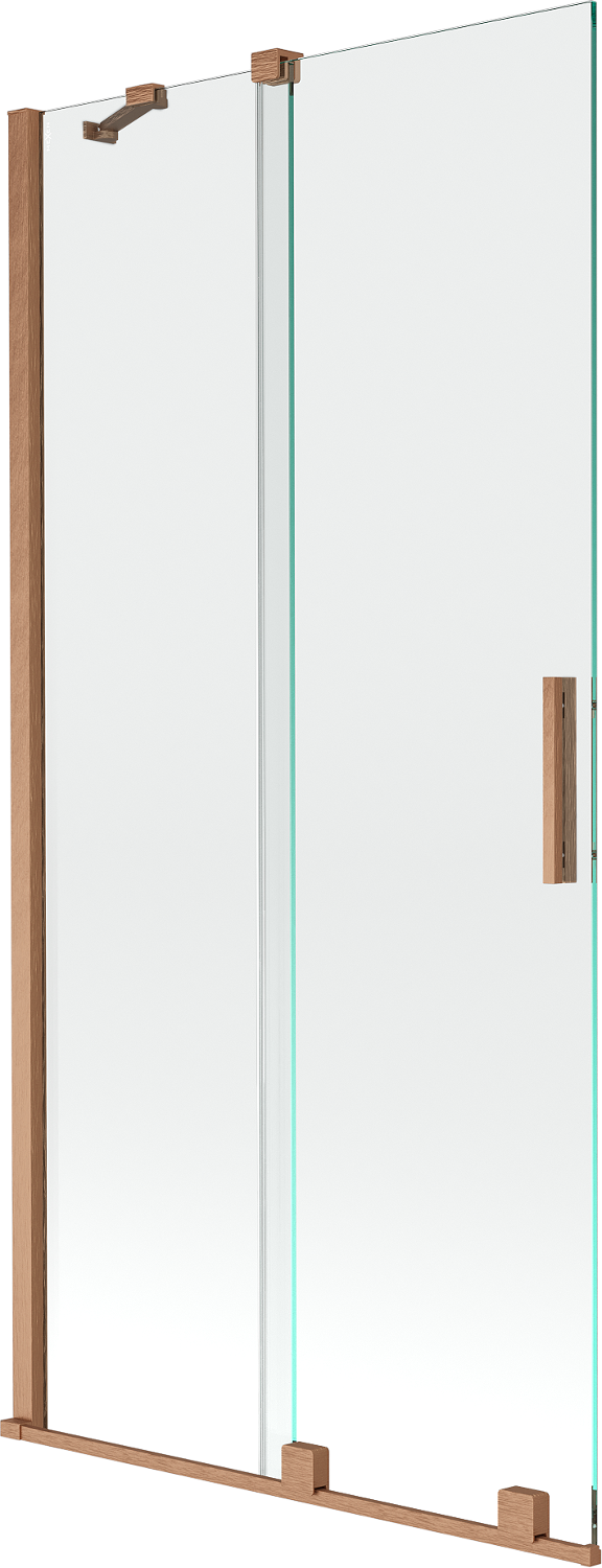 Mexen Velar parawan nawannowy 2-skrzydłowy przesuwny 90 x 150 cm, transparent, miedź szczotkowana - 896-090-000-01-65