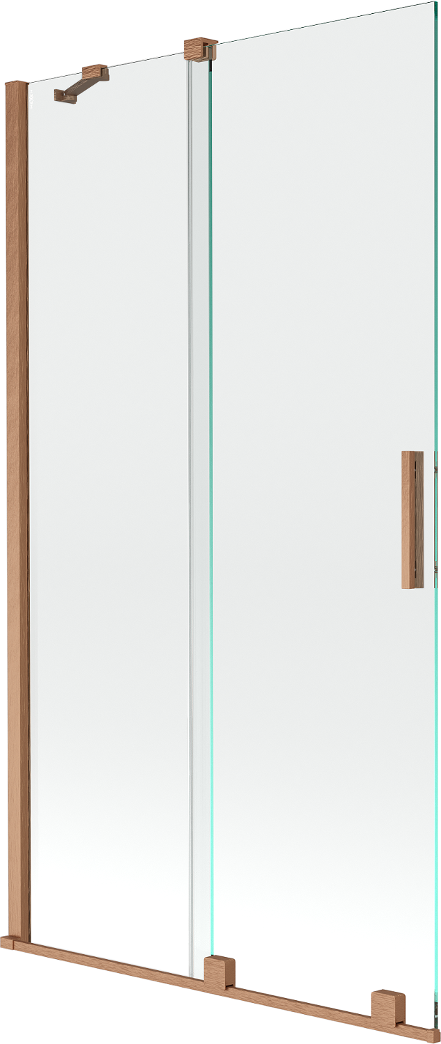 Mexen Velar parawan nawannowy 2-skrzydłowy przesuwny 100 x 150 cm, transparent, miedź szczotkowana - 896-100-000-01-65