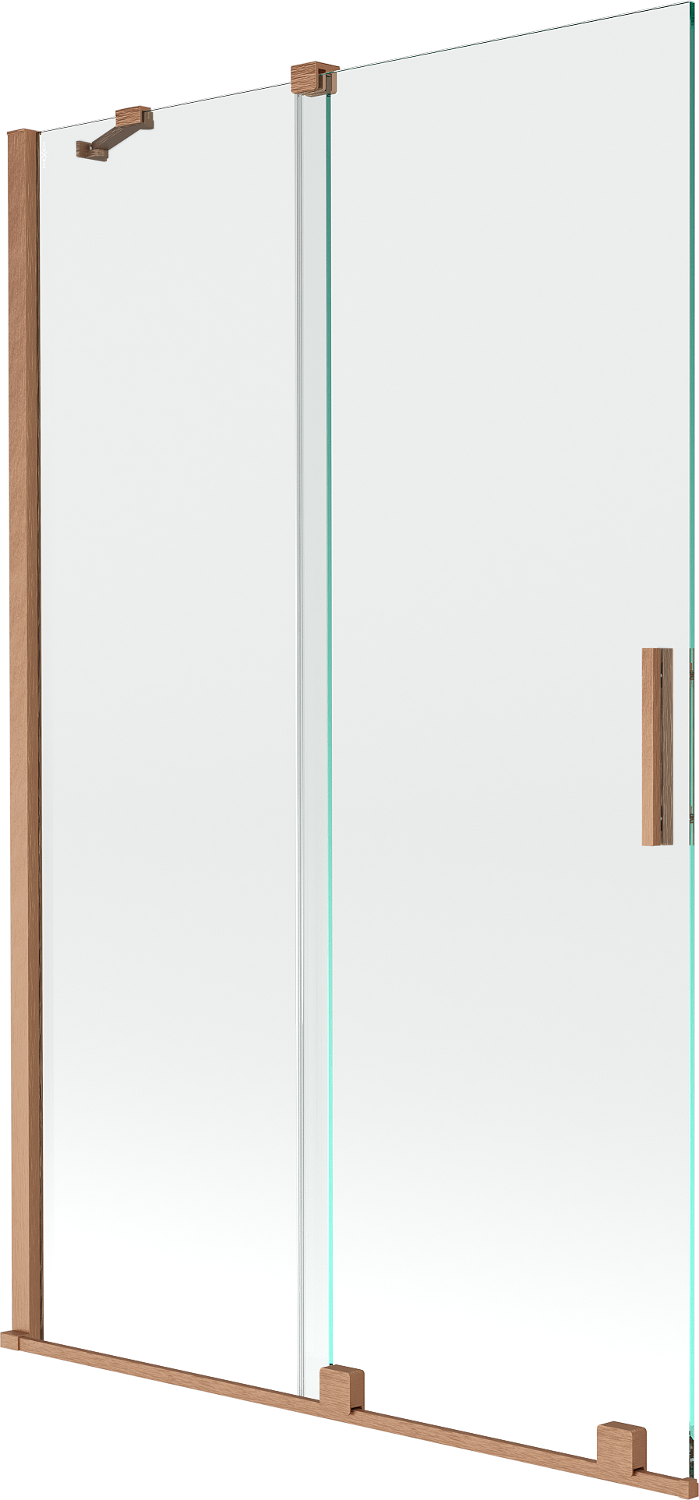 Mexen Velar parawan nawannowy 2-skrzydłowy przesuwny 110 x 150 cm, transparent, miedź szczotkowana - 896-110-000-01-65