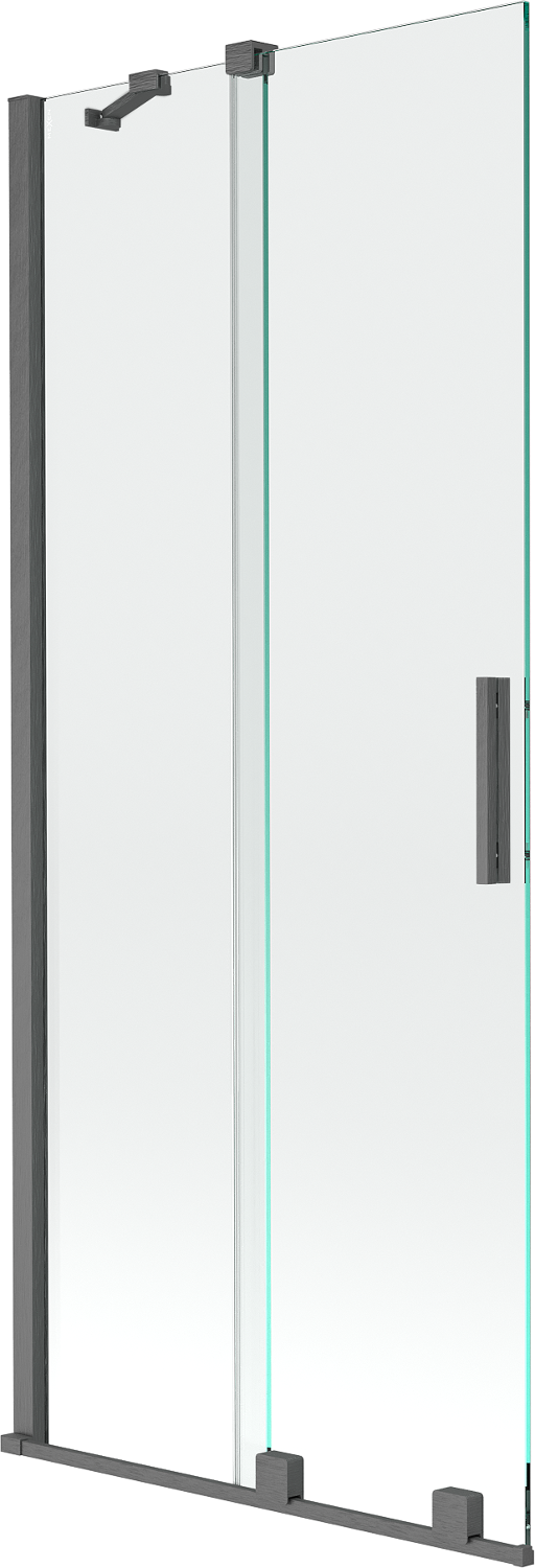 Mexen Velar parawan nawannowy 2-skrzydłowy przesuwny 80 x 150 cm, transparent, gun gray szczotkowany - 896-080-000-01-66