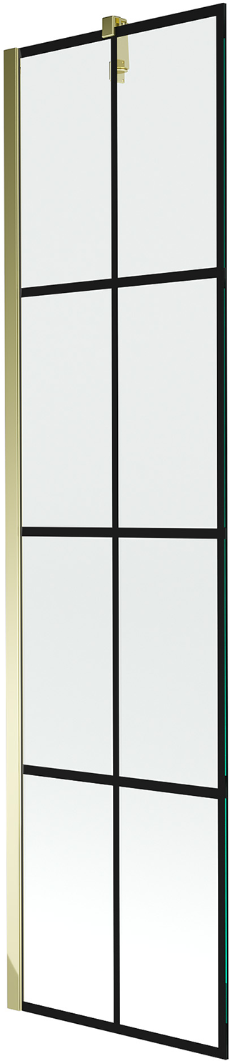 Mexen Next parawan nawannowy 1-skrzydłowy 50 x 150 cm, czarny wzór, złoty - 895-050-000-00-77-50