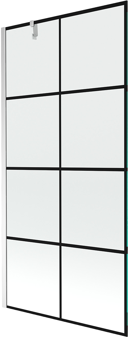 Mexen Next parawan nawannowy 1-skrzydłowy 100 x 150 cm, czarny wzór, chrom - 895-100-000-00-77-01