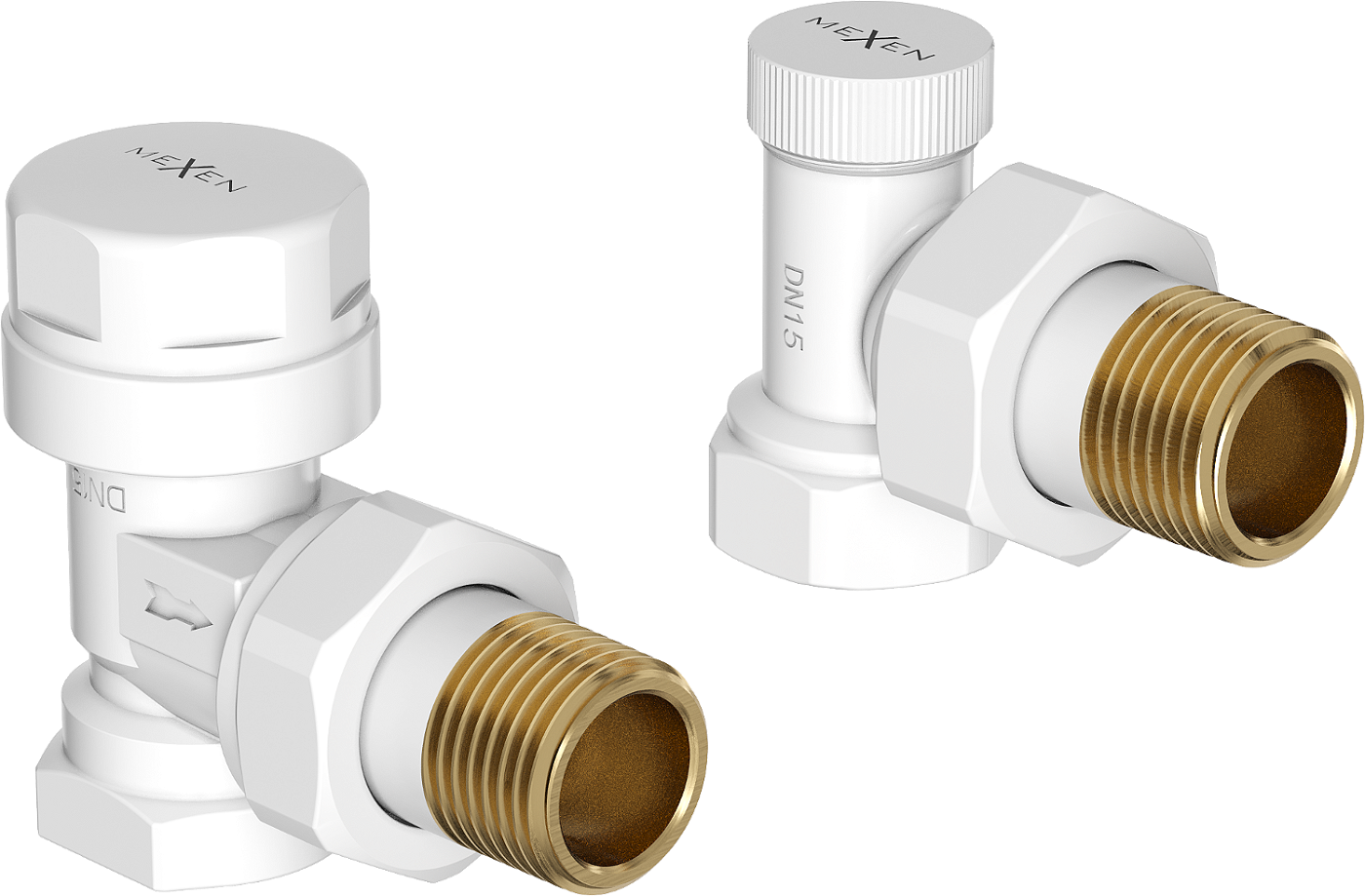 Mexen zawory grzejnikowe kątowe, białe - W901-000-20