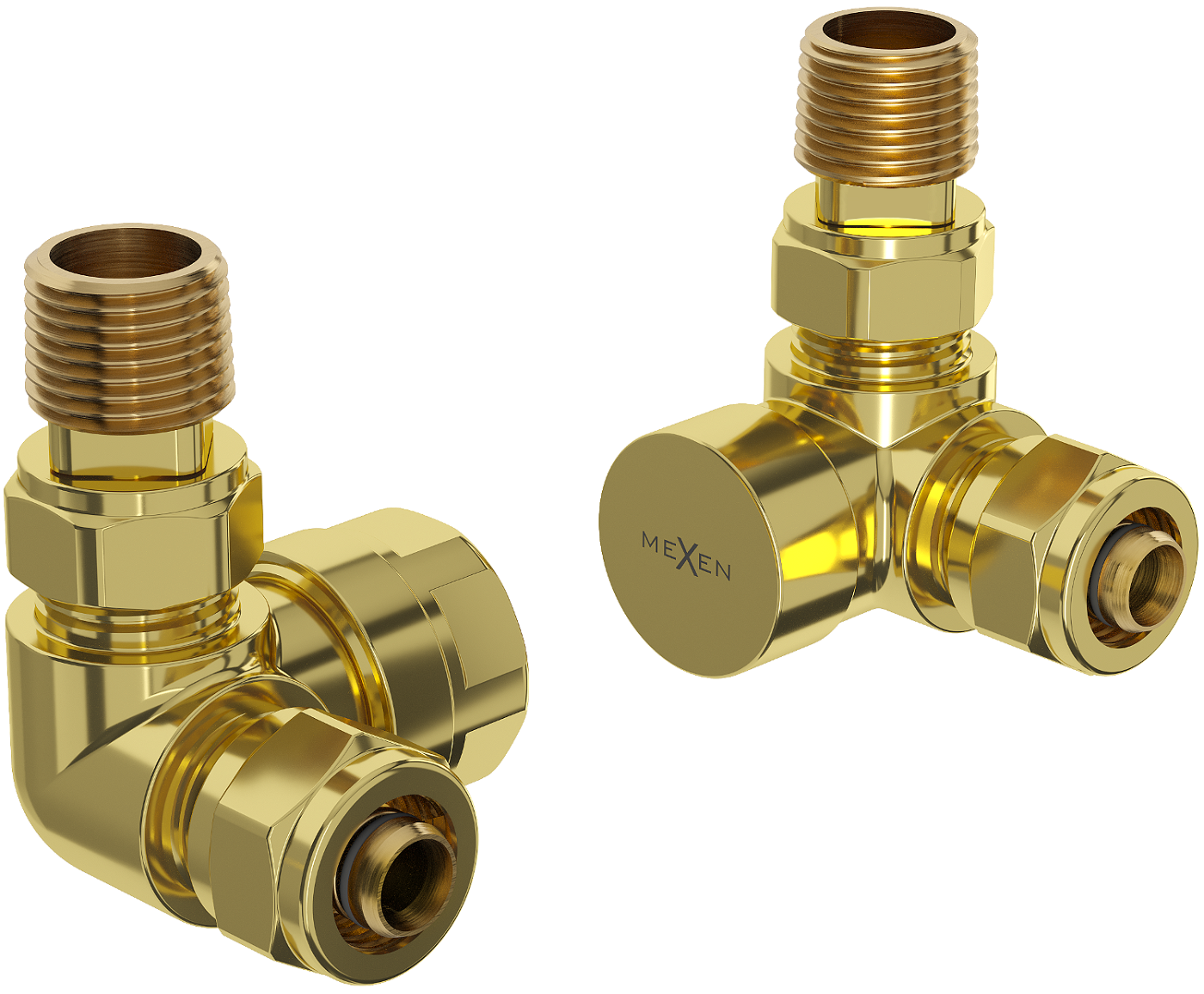 Mexen zawory grzejnikowe osiowe, złote - W903-000-50