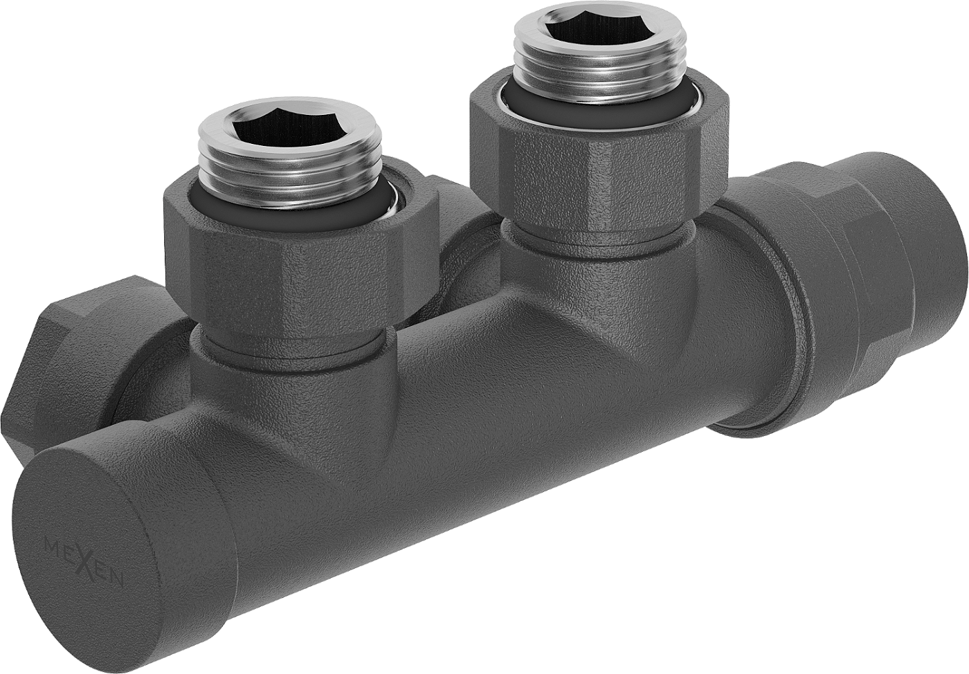 Mexen zawór grzejnikowy kątowy, Duplex, DN50, antracyt - W907-000-66