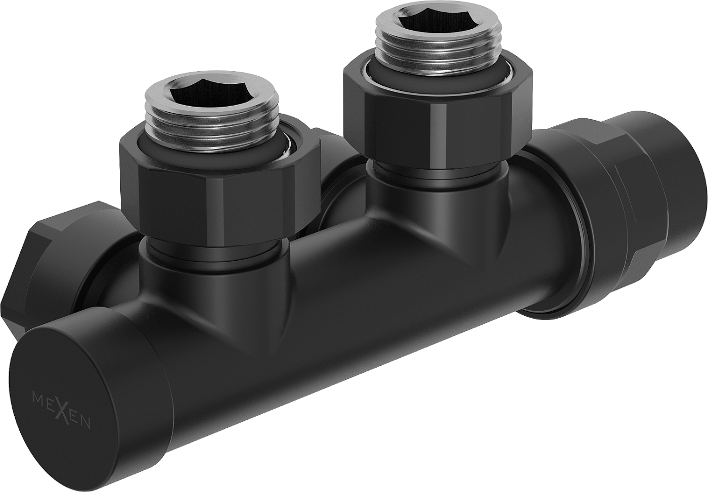 Mexen zawór grzejnikowy kątowy, Duplex, DN50, czarny - W907-000-70