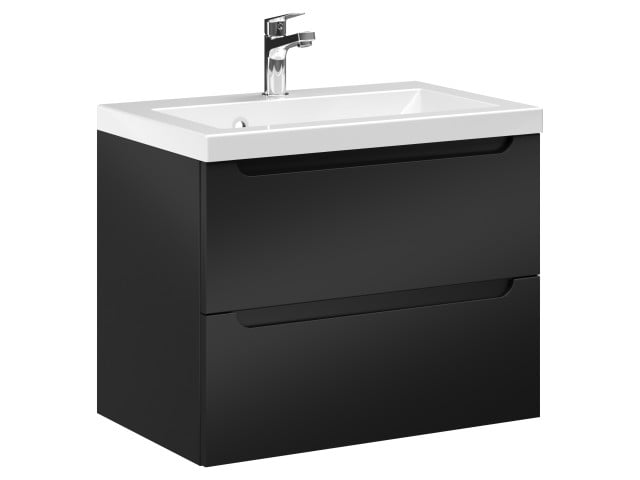 Szafka Wisząca Z Umywalką ETH 60 cm - Czarny Mat