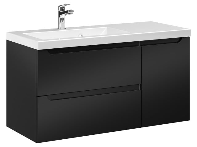 Szafka Wisząca Z Umywalką ETH 90 cm D Lewa - Czarny Mat