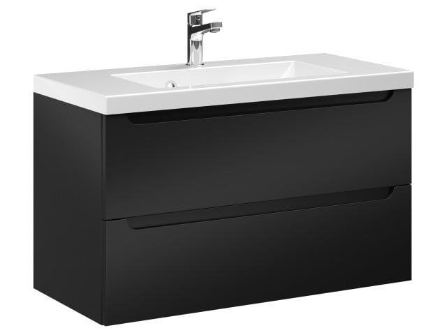 Szafka Wisząca Z Umywalką ETH 80 cm - Czarny Mat