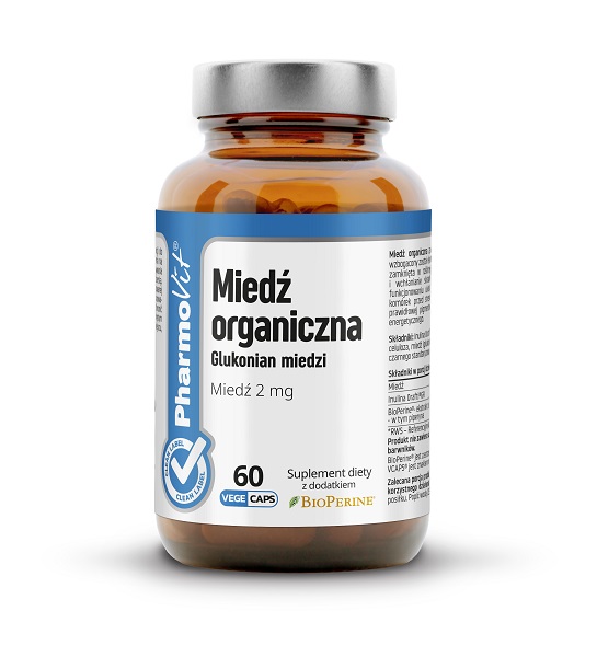 Pharmovit Miedź organiczna 2 mg 60 kaps Vcaps 754D-73043