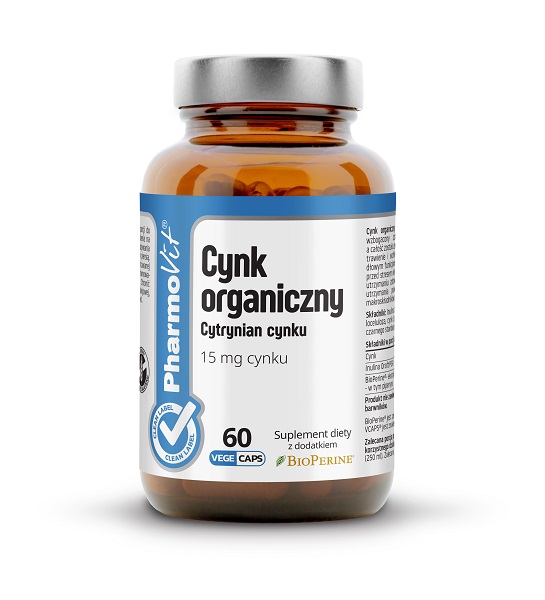 Pharmovit Cynk Organiczny 15 mg Cytrynian Cynku 60 kaps.