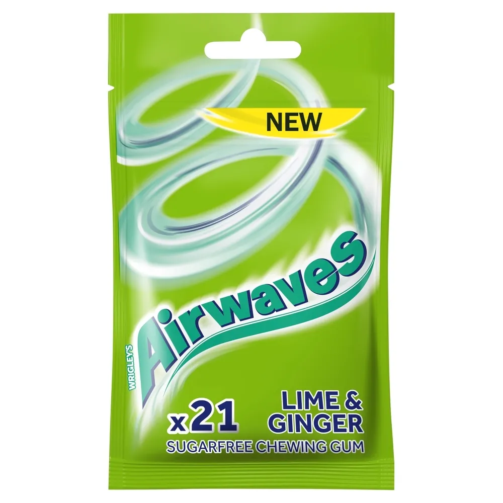 Airwaves Lime & Ginger Bezcukrowa guma do żucia 29 g (21 sztuk)