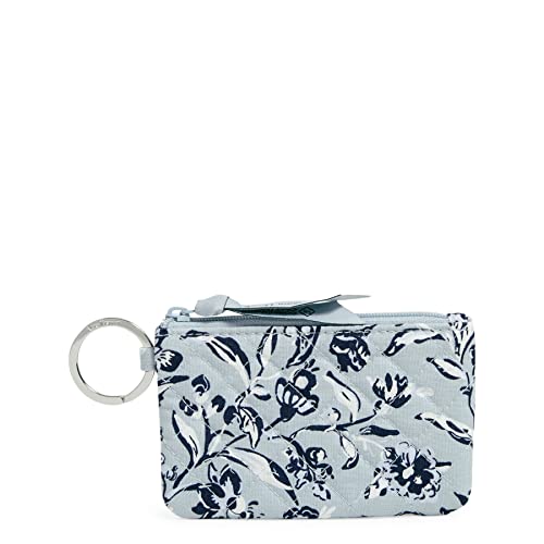 Vera Bradley Bawełniany portfel na zamek błyskawiczny, wieloletnie szare - bawełna z recyklingu, jeden rozmiar, bawełniany portfel na identyfikator z zamkiem błyskawicznym
