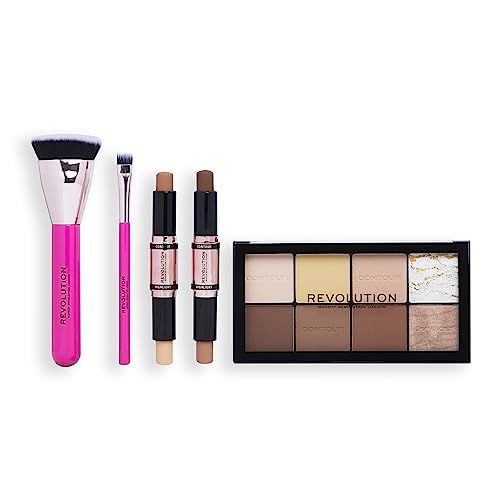 MAKEUP REVOLUTION - ALL ABOUT THE CONTOUR - GIFT SET - Zestaw prezentowy do konturowania twarzy