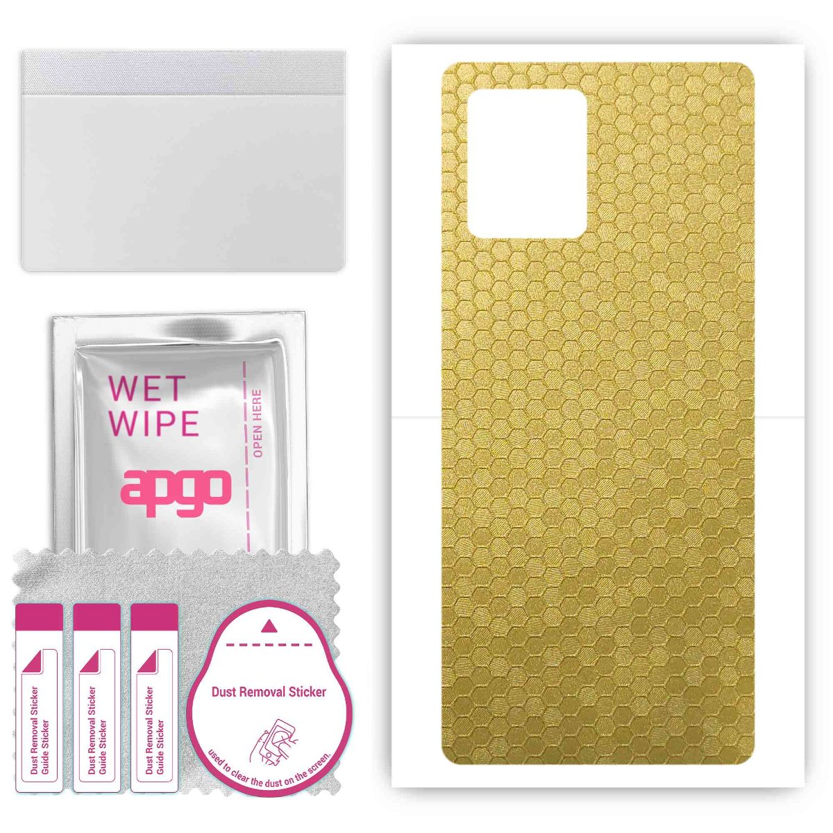 Folia naklejka skórka strukturalna na TYŁ do Motorola Moto G13 -  Plaster Miodu Złoty - apgo SKINS