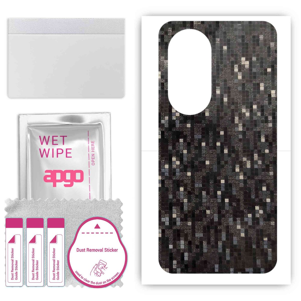 Folia naklejka skórka strukturalna na TYŁ do Oppo Reno8 T 5G -  Carbon Pixel Czarny - apgo SKINS