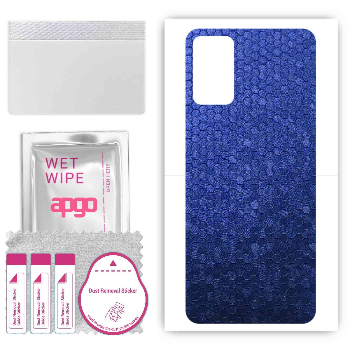 Folia naklejka skórka strukturalna na TYŁ do Samsung Galaxy M02S -  Plaster Miodu Niebieski - apgo SKINS