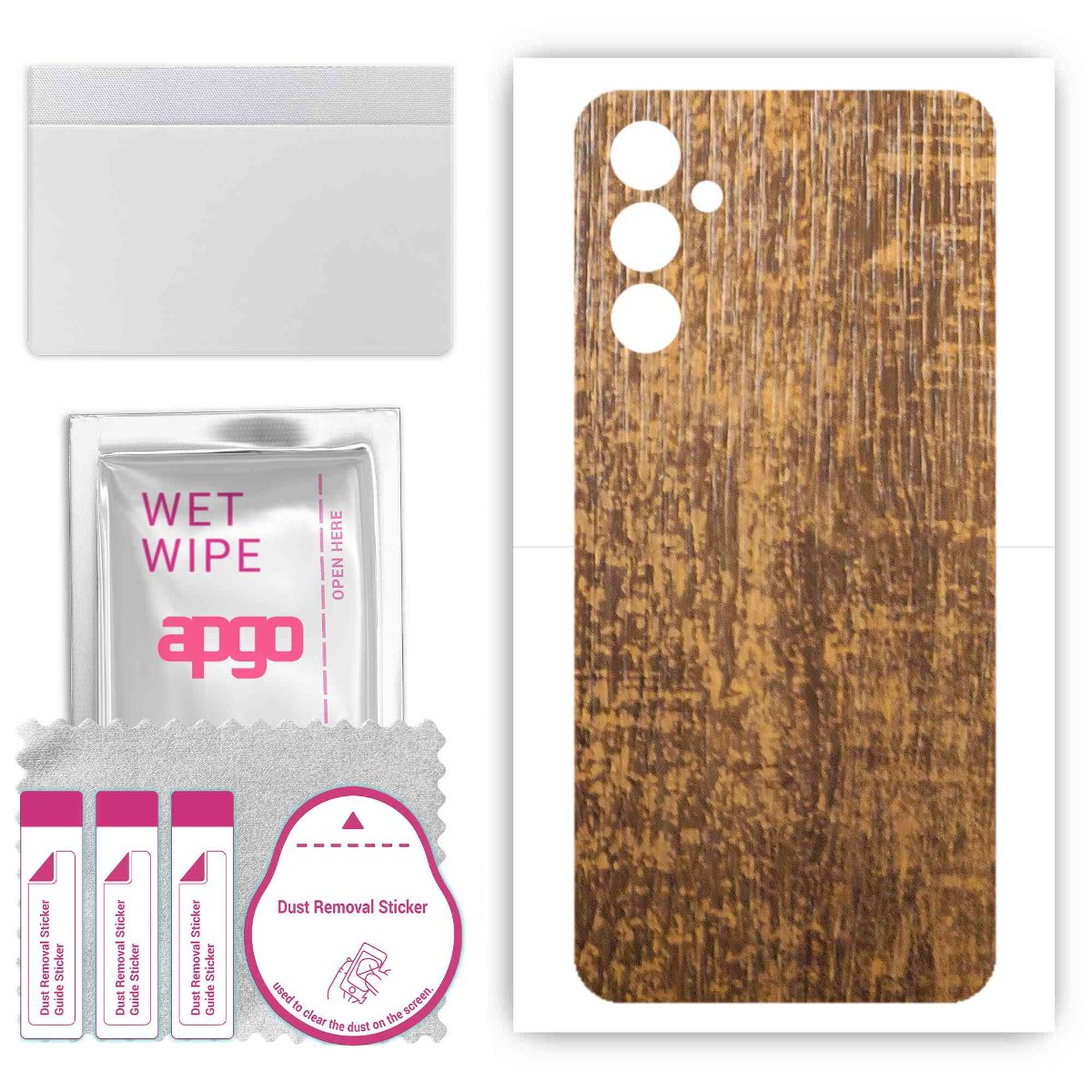 Folia naklejka skórka strukturalna na TYŁ do Samsung Galaxy M14 -  Drewno Dąb Stary - apgo SKINS