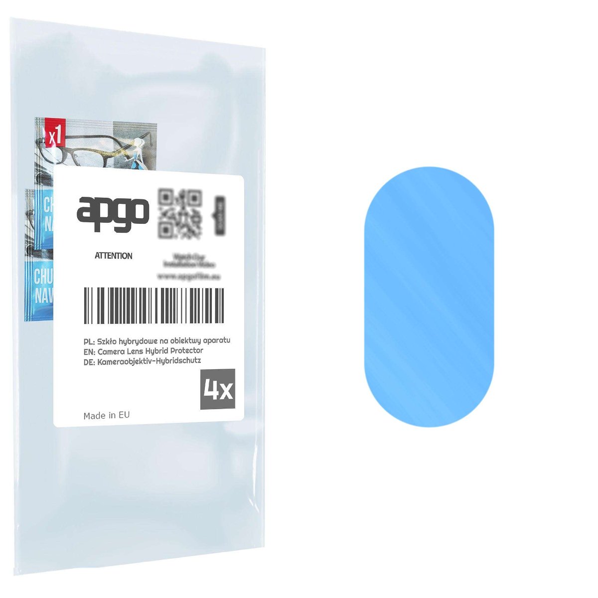 4x Szkło hybrydowe na aparat obiektyw kamerę 9H do Oppo A12e - apgo hybrid Camera Lens Protector