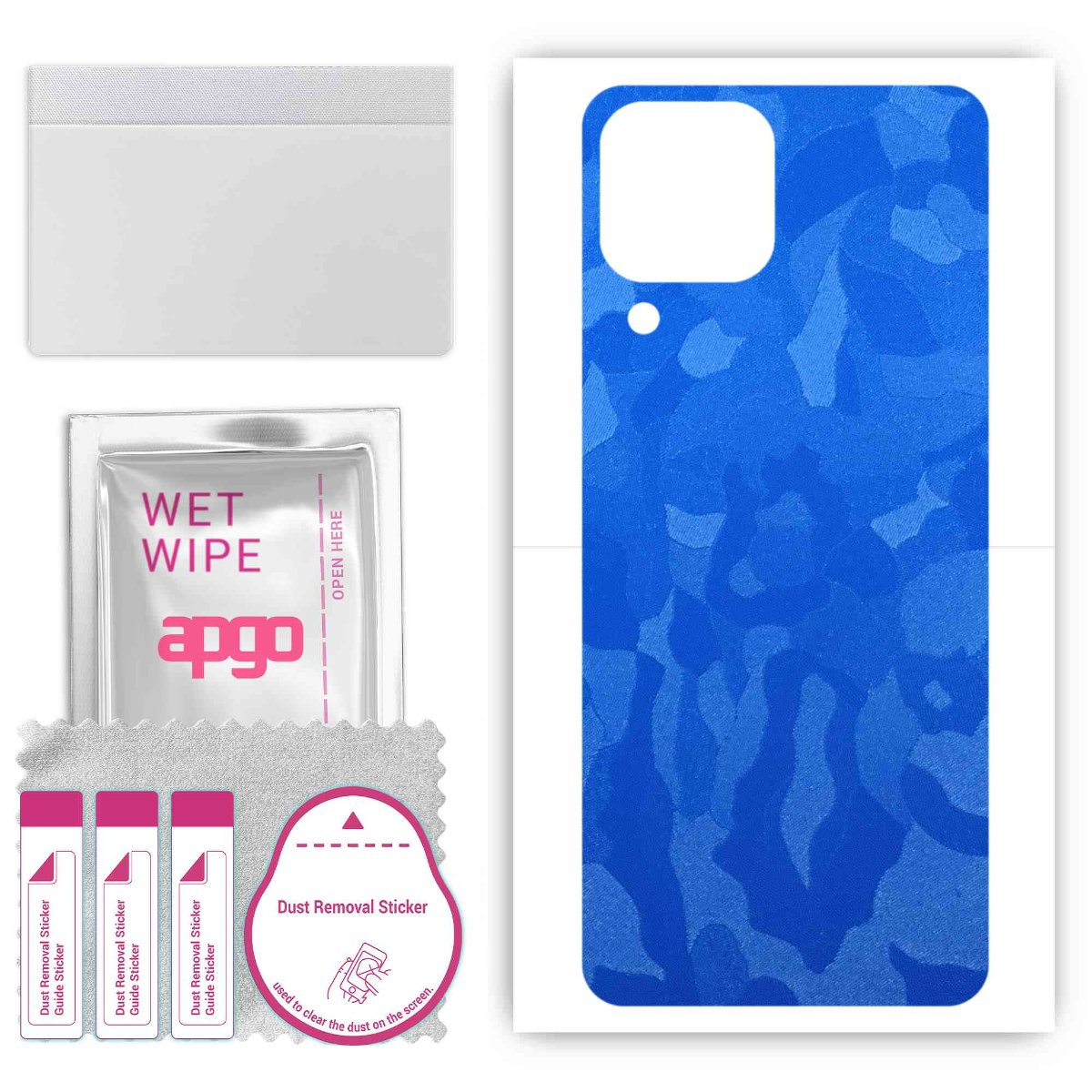 Folia naklejka skórka strukturalna na TYŁ do Samsung Galaxy F62 -  Moro | Camo Niebieski - apgo SKINS