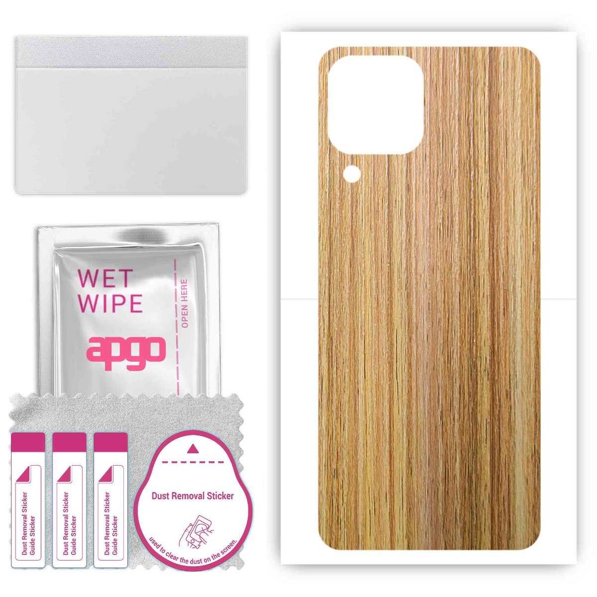 Folia naklejka skórka strukturalna na TYŁ do Samsung Galaxy F62 -  Drewno Dąb Miodowy - apgo SKINS