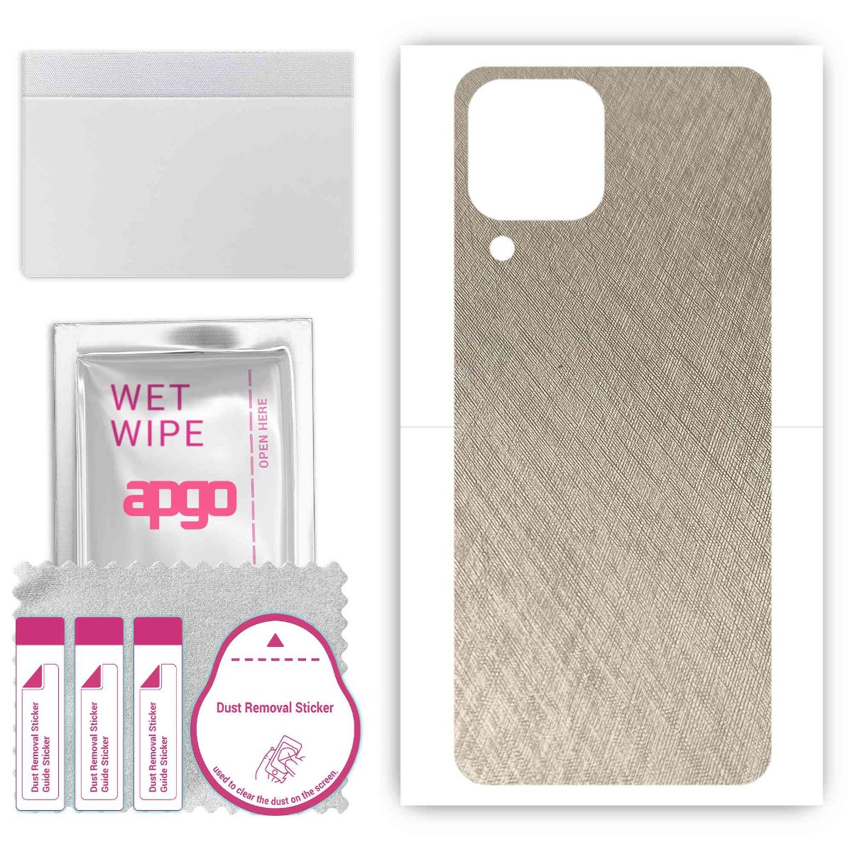 Folia naklejka skórka strukturalna na TYŁ do Samsung Galaxy F62 -  Tytan Srebrny - apgo SKINS