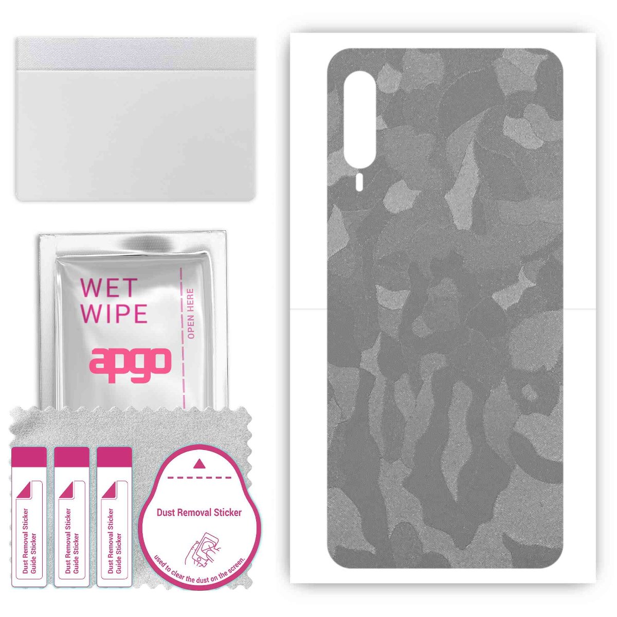 Folia naklejka skórka strukturalna na TYŁ do HTC Desire 22 Pro -  Moro | Camo Srebrny - apgo SKINS