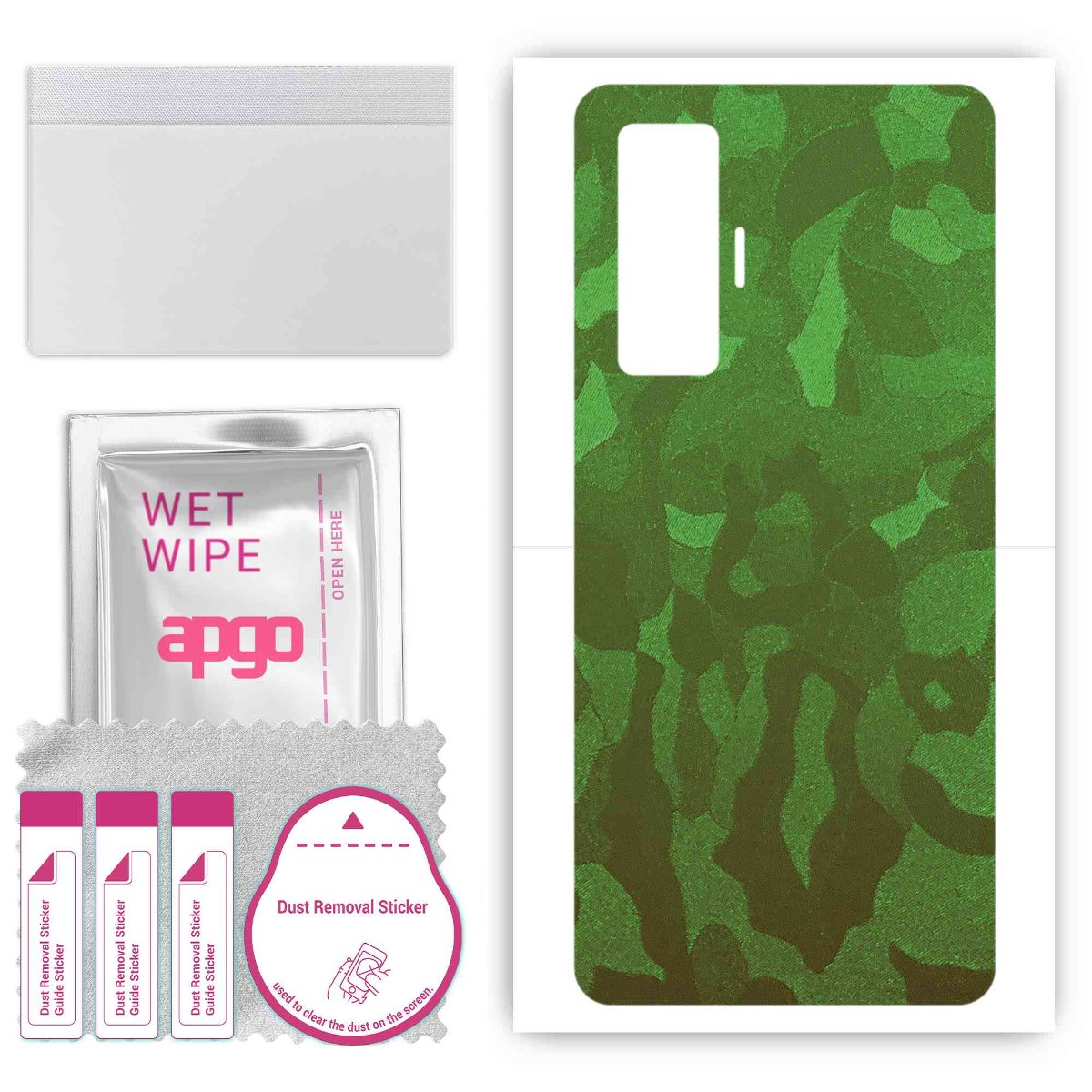 Folia naklejka skórka strukturalna na TYŁ do Vivo iQOO 5 Pro -  Moro | Camo Zielony - apgo SKINS