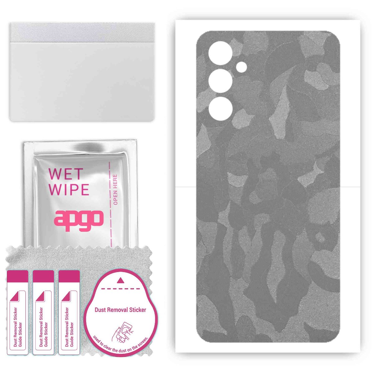 Folia naklejka skórka strukturalna na TYŁ do Samsung Galaxy M54 -  Moro | Camo Srebrny - apgo SKINS