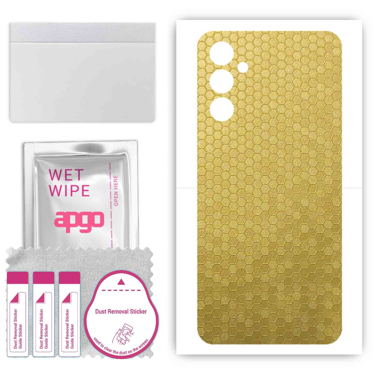 Folia naklejka skórka strukturalna na TYŁ do Samsung Galaxy M14 -  Plaster Miodu Złoty - apgo SKINS