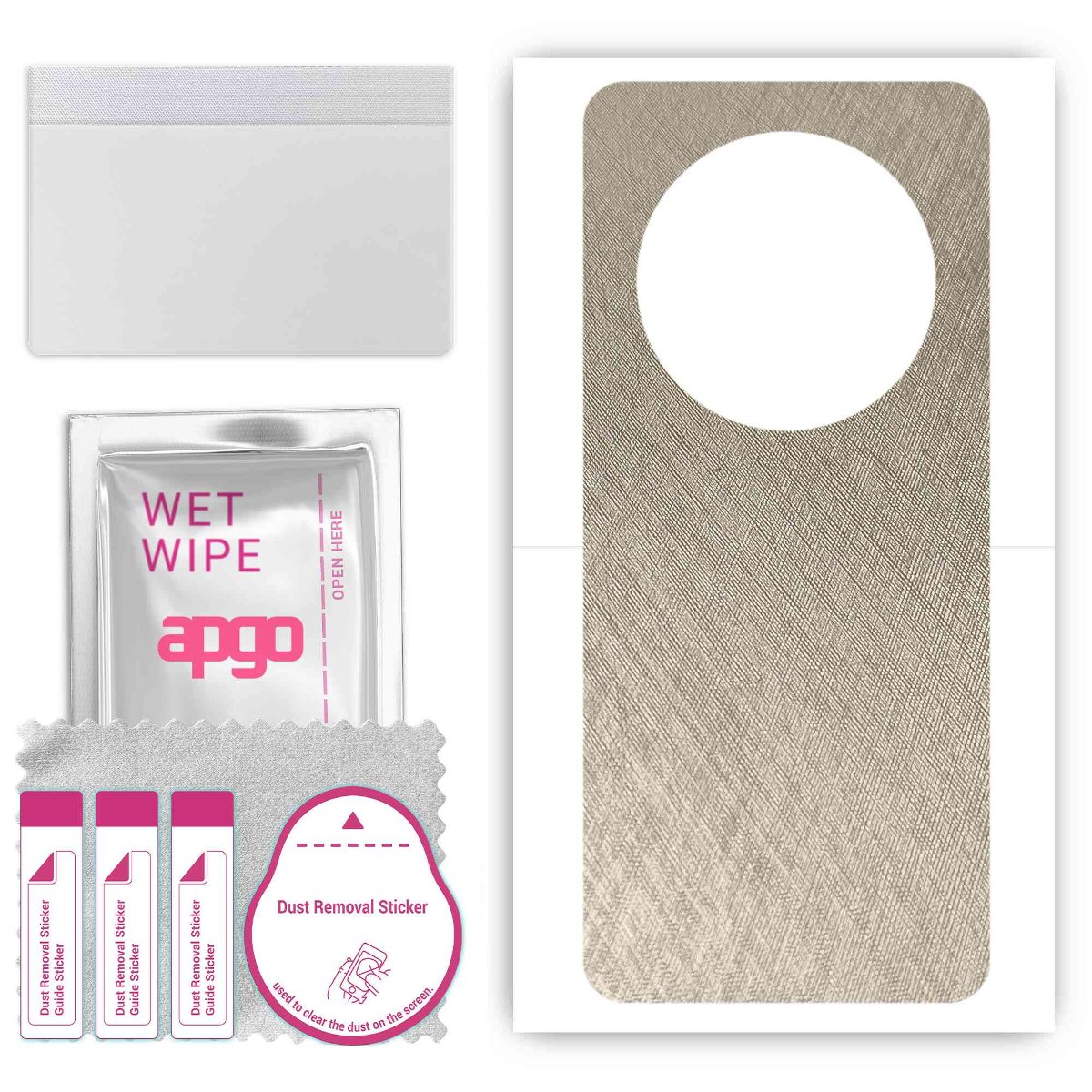 Folia naklejka skórka strukturalna na TYŁ do Honor Magic5 Pro -  Tytan Srebrny - apgo SKINS