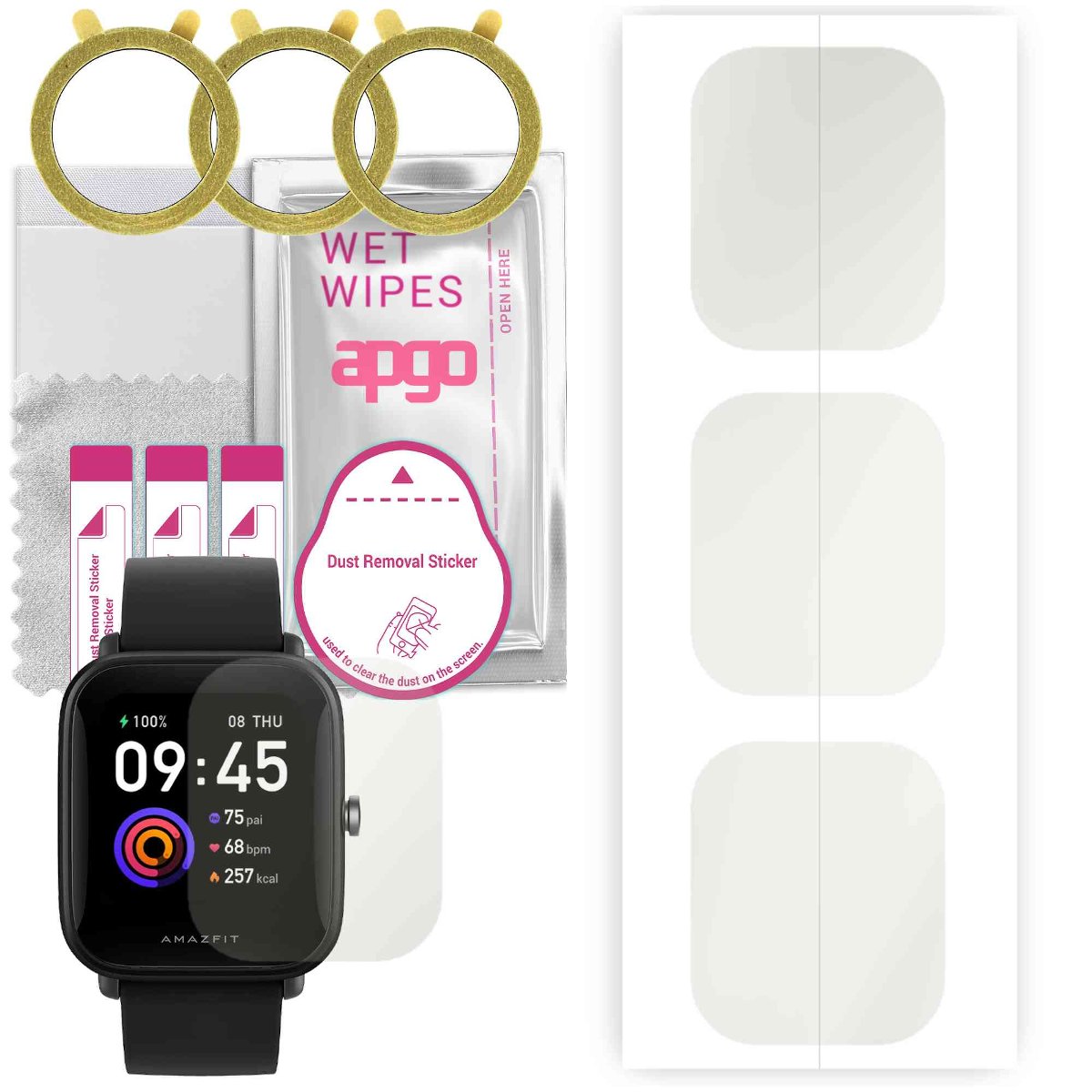 3x Folia hydrożelowa MATOWA do Amazfit Bip U - apgo Smartwatch Hydrogel MATTE Protection Ochrona na ekran smartwatcha