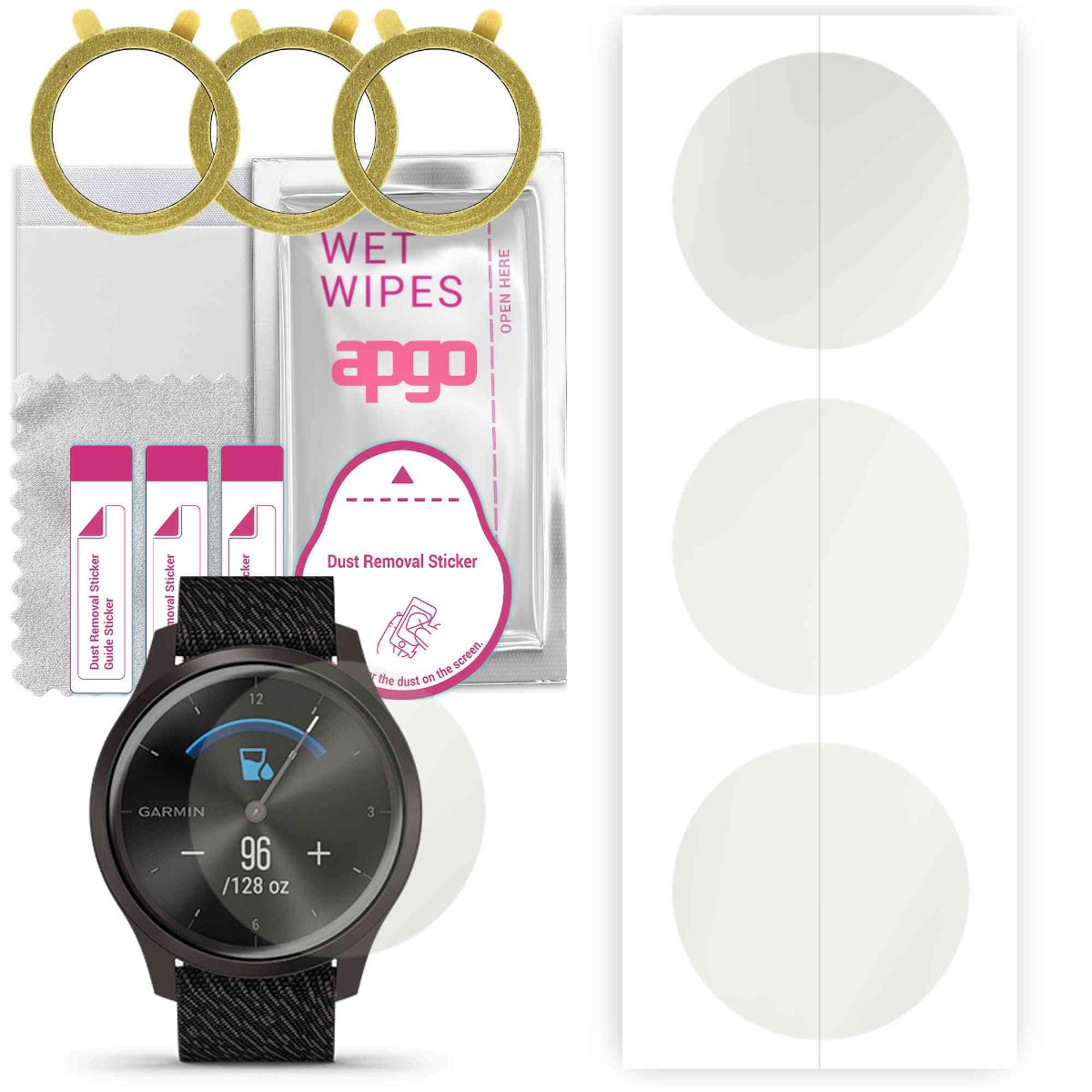 3x Folia hydrożelowa MATOWA do Garmin Vivomove Style - apgo Smartwatch Hydrogel MATTE Protection Ochrona na ekran smartwatcha