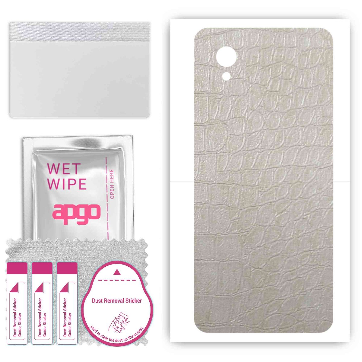 Folia naklejka skórka strukturalna na TYŁ do ZTE Blade A31 Lite -  Skóra Krokodyla Biała - apgo SKINS