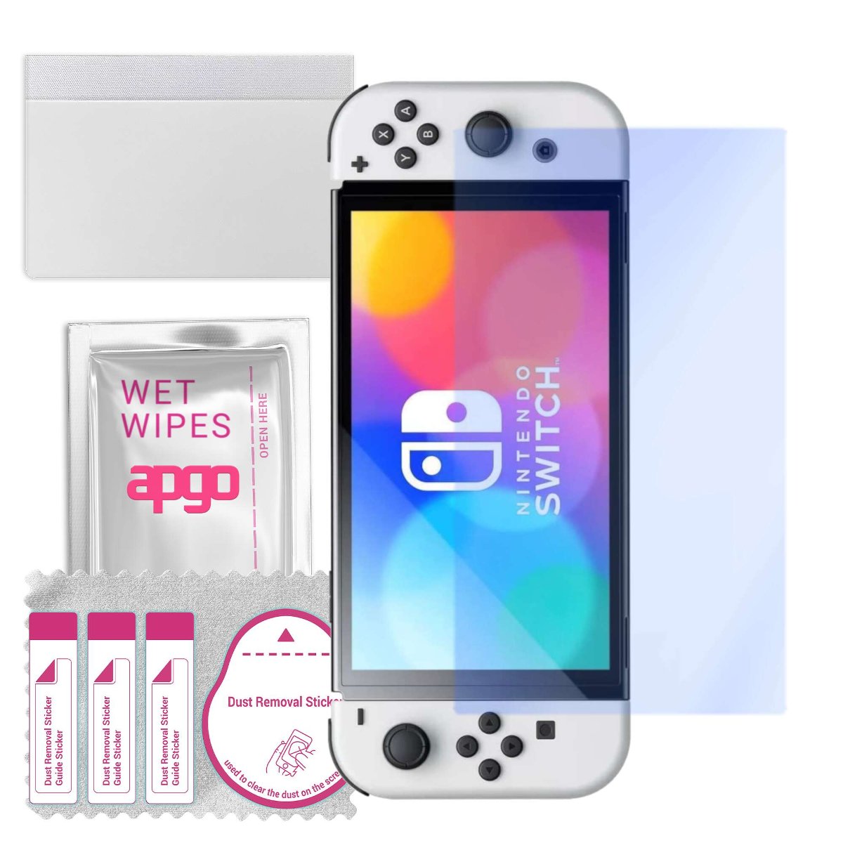 Szkło ochronne na ekran Hybrydowe 9H zamiennik hartowanego do Nintendo Switch Oled - apgo PRO Flexible Hybrid Glass nie pękające