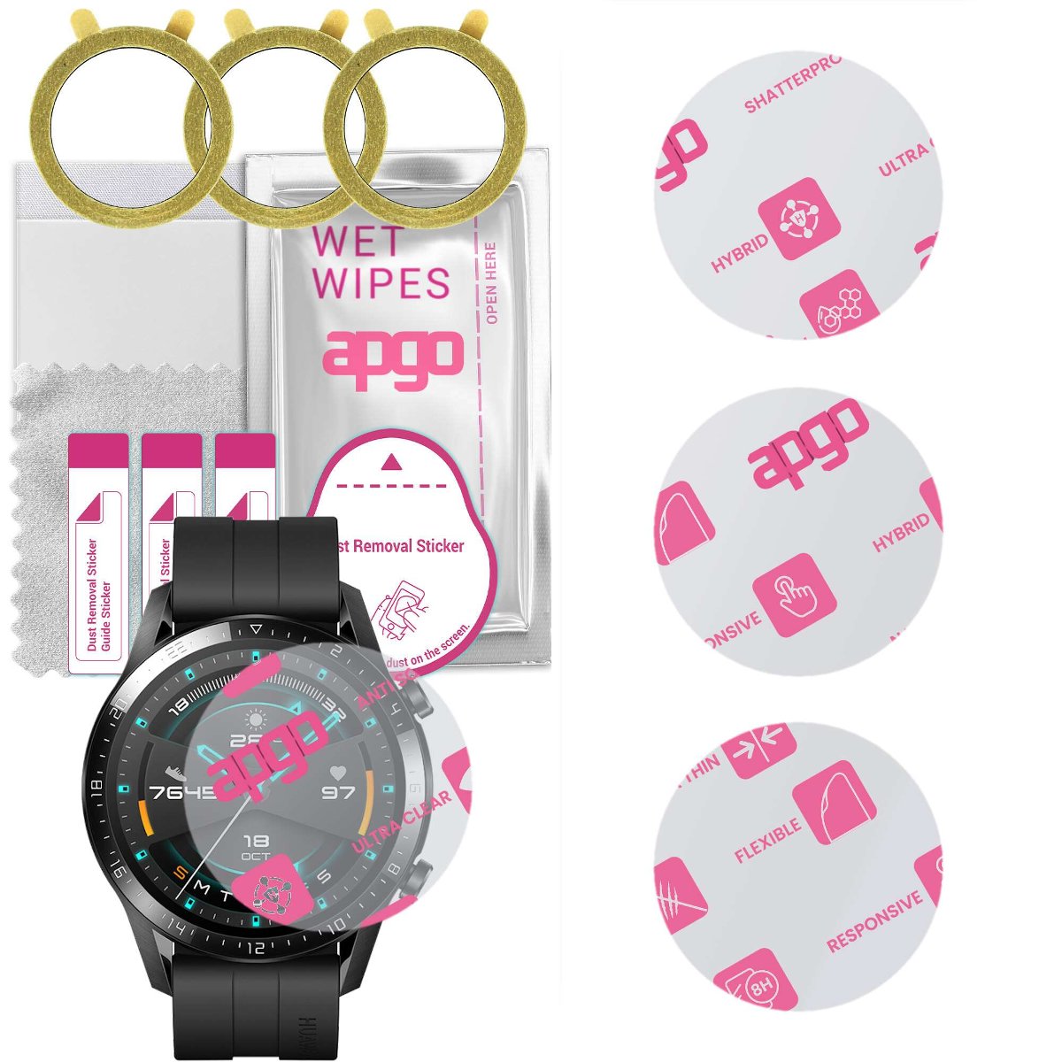 3x Szkło Hybrydowe do Huawei Watch GT