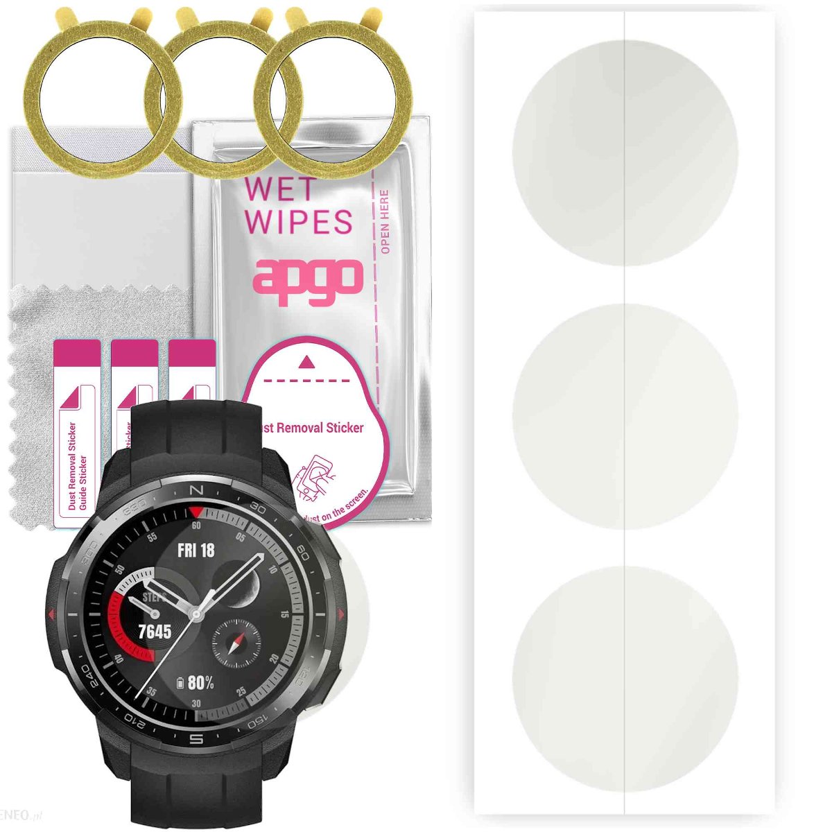 3x Folia hydrożelowa MATOWA do Honor Watch GS Pro - apgo Smartwatch Hydrogel MATTE Protection Ochrona na ekran smartwatcha