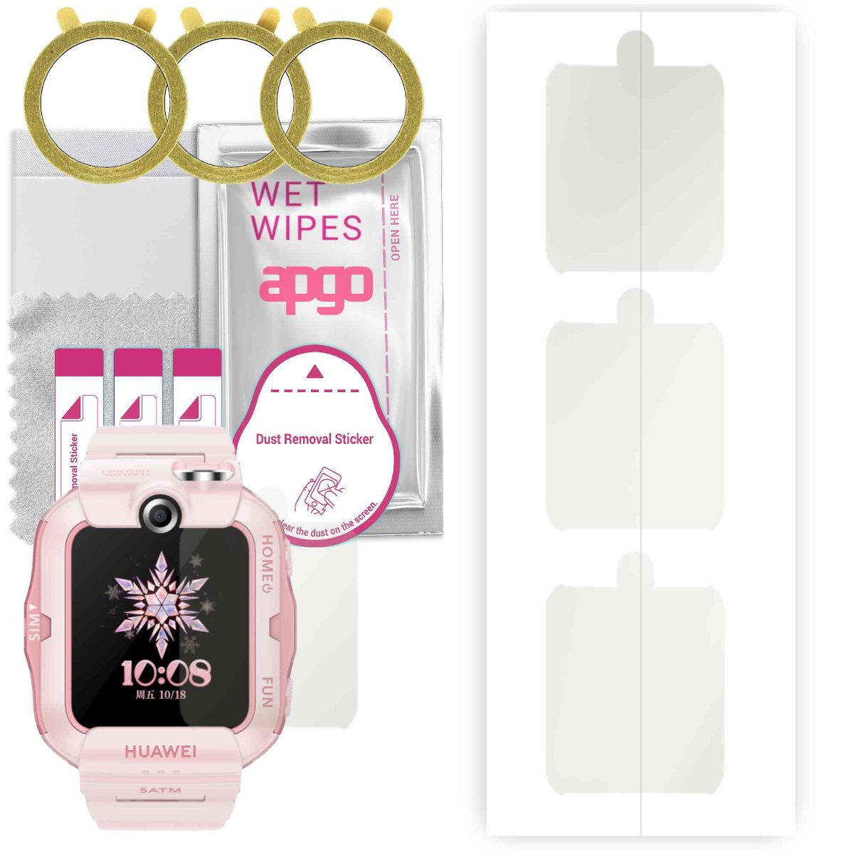 3x Folia hydrożelowa MATOWA do Huawei Children's Watch 4X - apgo Smartwatch Hydrogel MATTE Protection Ochrona na ekran smartwatcha